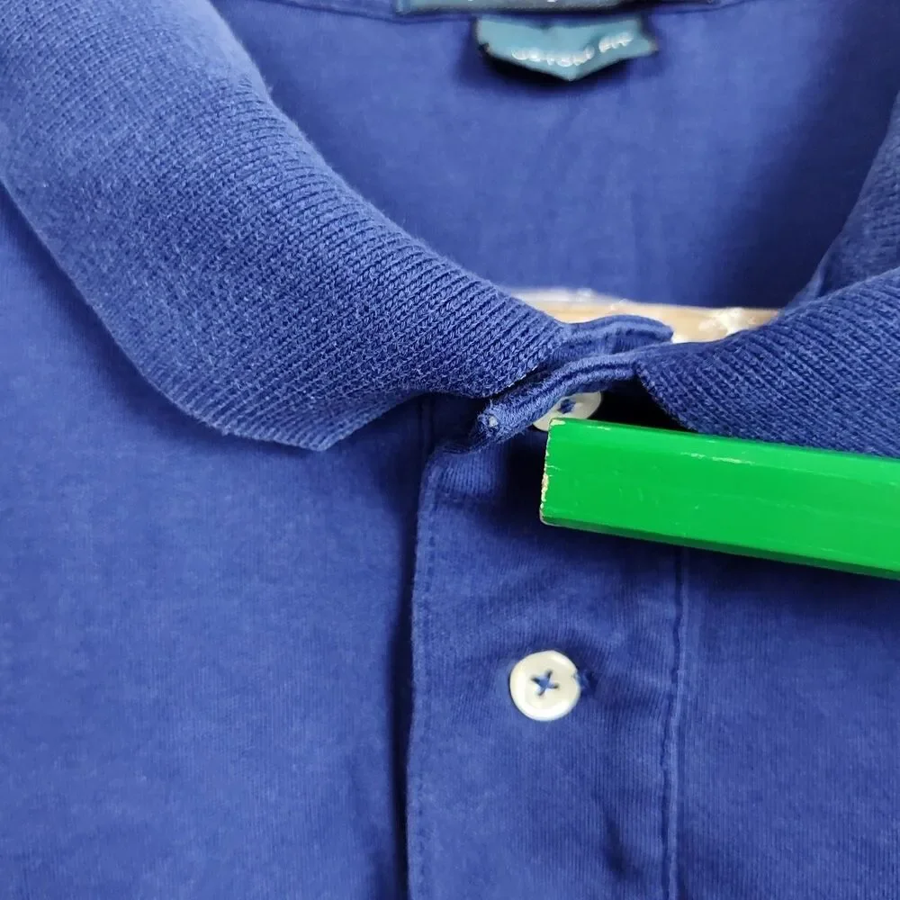 Polo Ralph Lauren Polo Shirt Men's XXL Blue Logo Short‎ Sleeves Custom Fit